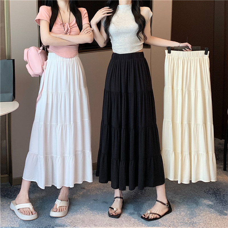 A-Line Skirt Midi - High Waist A-Line Midi Skirt for