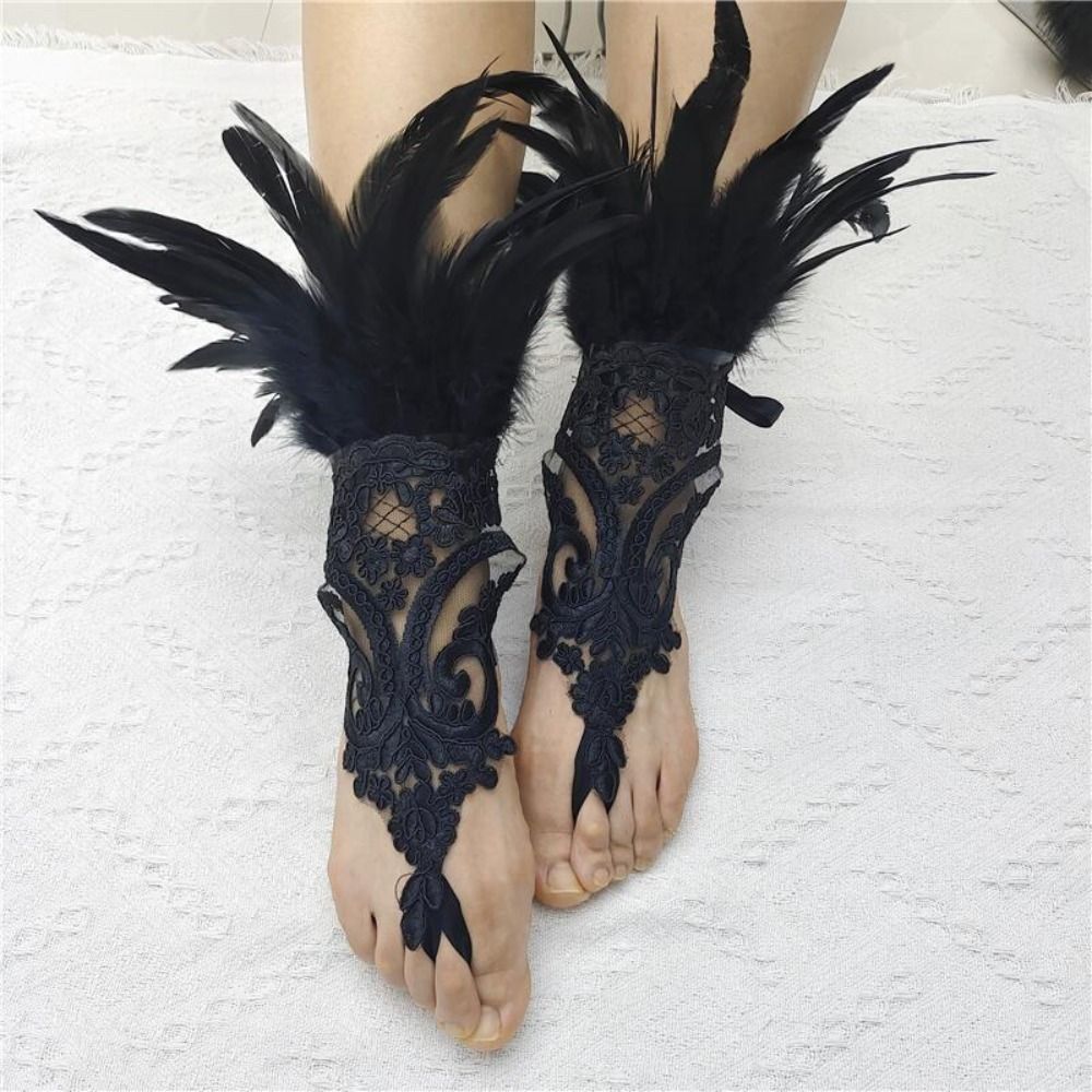 Women Fashion Gloves - 1PC Fashion Accessories Lace Feather Long