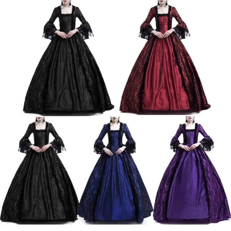 Bodycon Dress Women - Women Vintage Medieval Gothic Square Neck