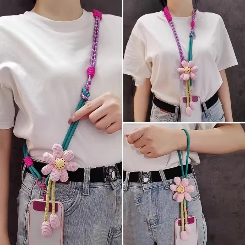 Women Fashion Drawing - 1Pcs Fashionable Colorful Flowers Lanyard Rope