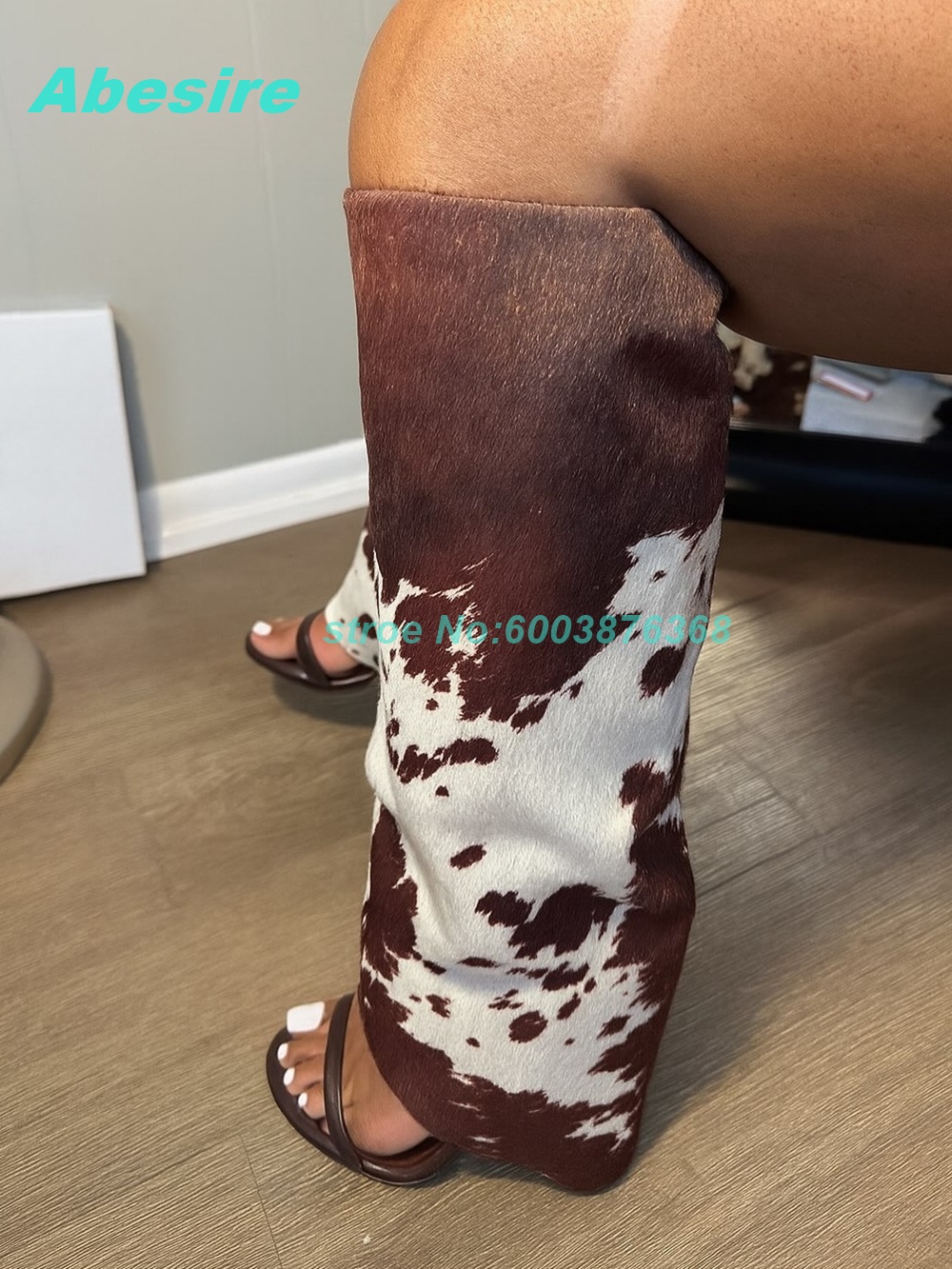 Cow Pattern Patchwork Suede Sa - Women'S Fashion Show 评论和价格
