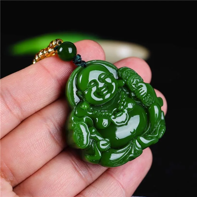 Chinese Green Jade Maitreya Bu - Women Fashion Drawing 评论和价格