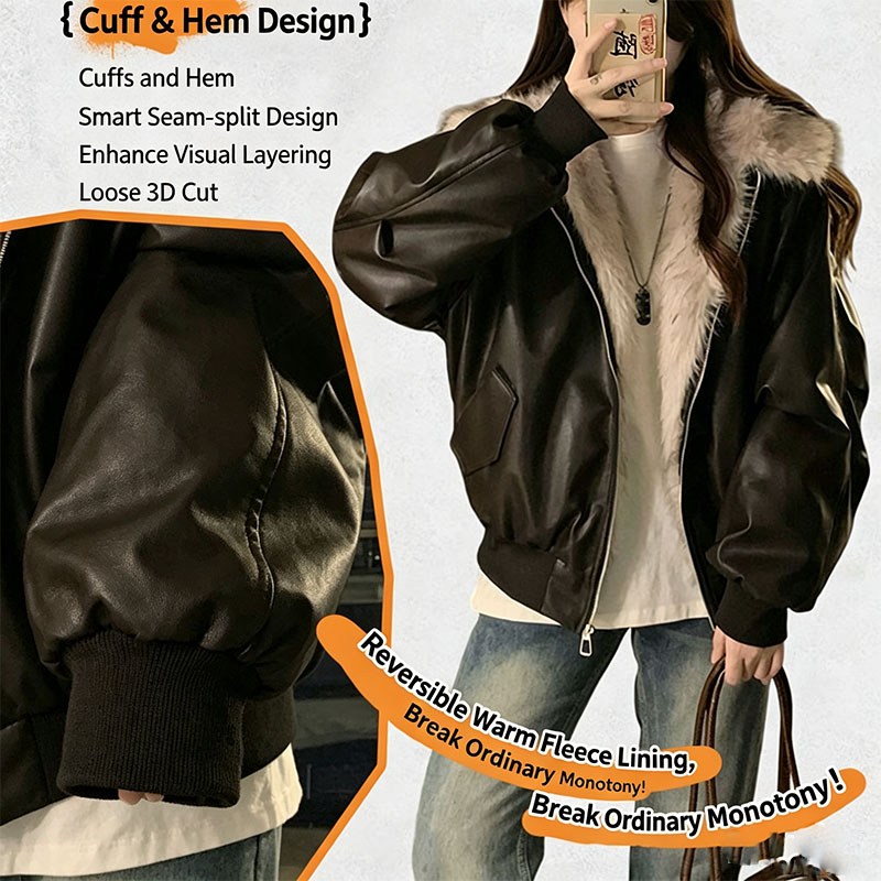 Winter Thick Warm Fleece Hoode - Women'S Fashion Bomber Jacket 评论和价格