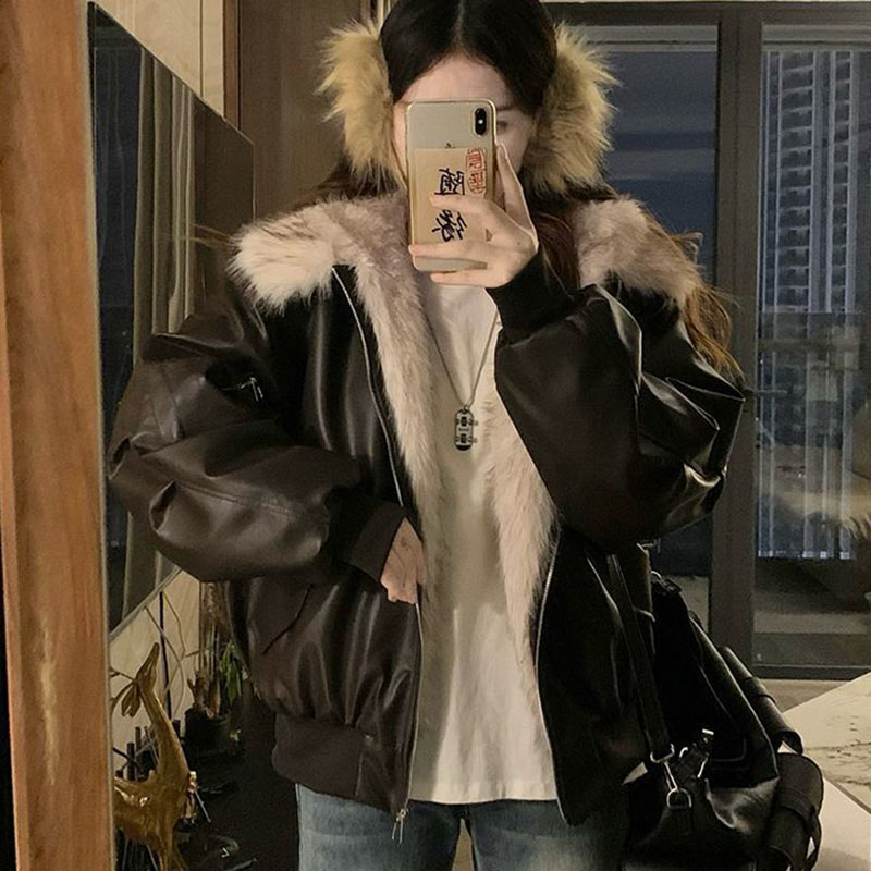 Winter Thick Warm Fleece Hoode - Women'S Fashion Bomber Jacket 评论和价格