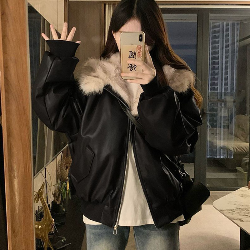 Winter Thick Warm Fleece Hoode - Women'S Fashion Bomber Jacket 评论和价格