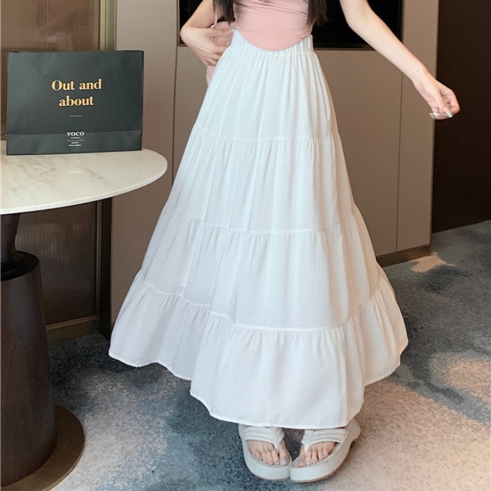 High Waist A-Line Midi Skirt f - A-Line Skirt Midi 评论和价格