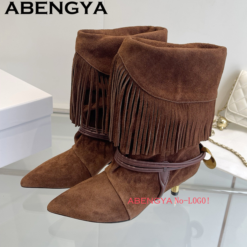 Suede Leather Edge Tassel Desi - Women Fashion Week 2026 评论和价格