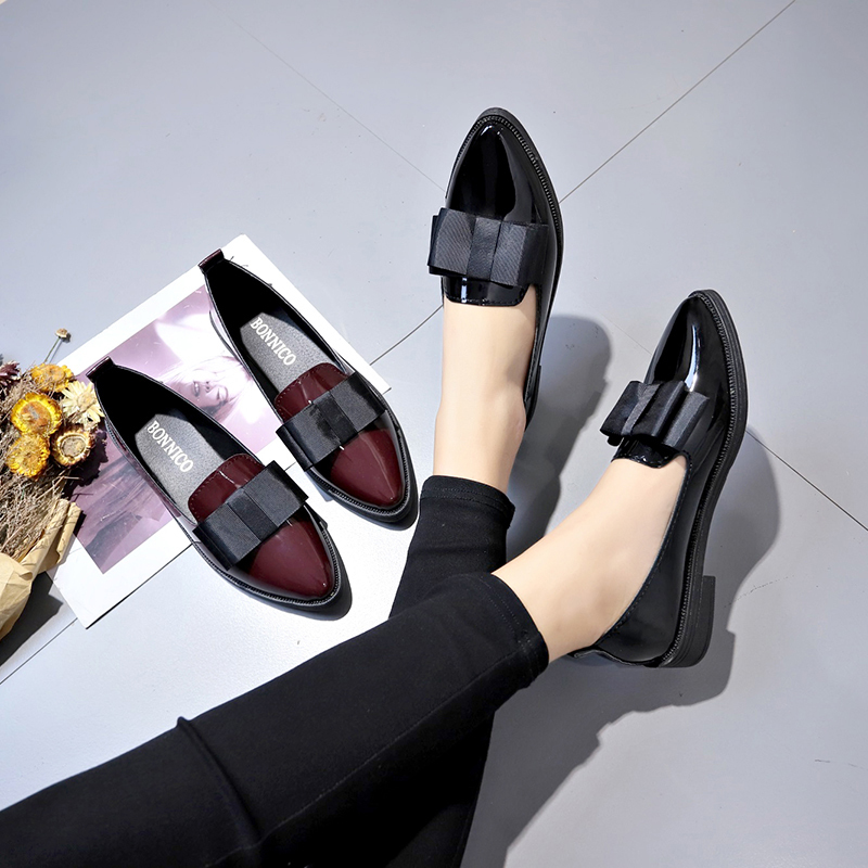 Black/ Wine Red Patent Leather - Women'S Fashion Line 评论和价格