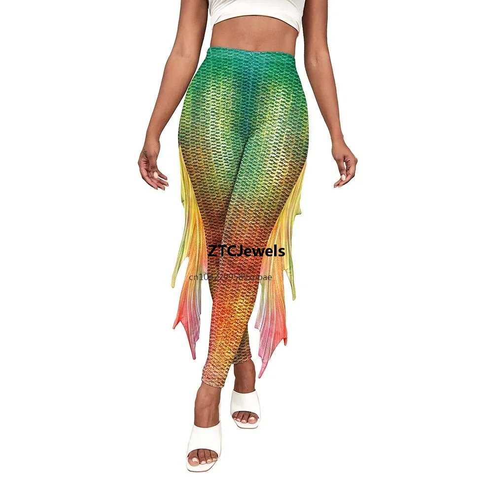 Mermaid Scale Printed Leggings - Women'S Fashion Leggings 评论和价格