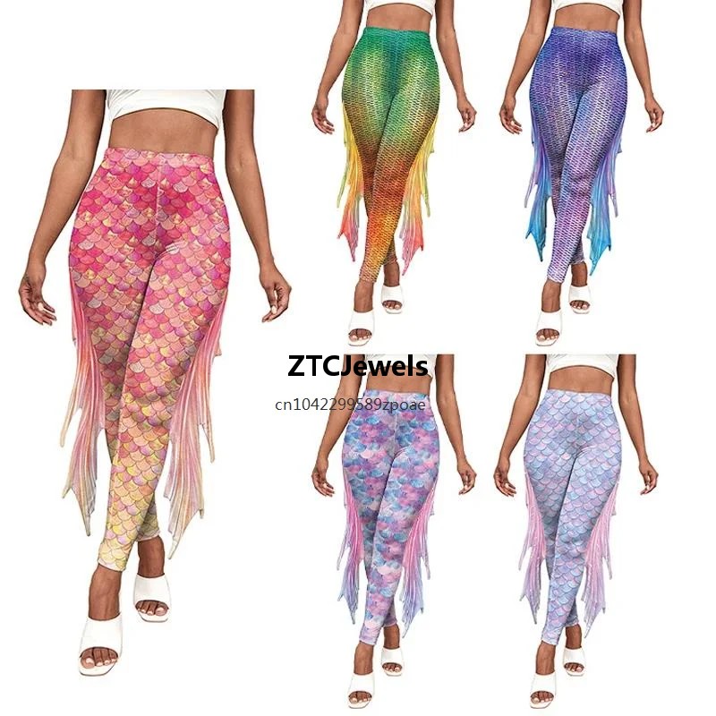 Mermaid Scale Printed Leggings - Women'S Fashion Leggings 评论和价格