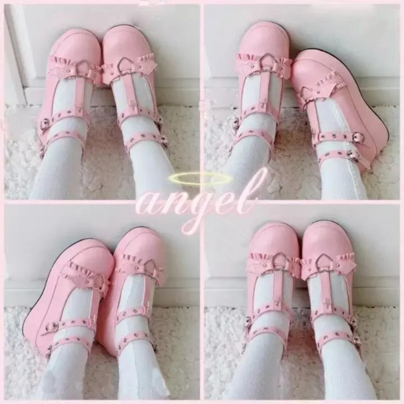 New Sweet Heart Buckle Wedges  - Women'S Fashion Walking Shoes 评论和价格