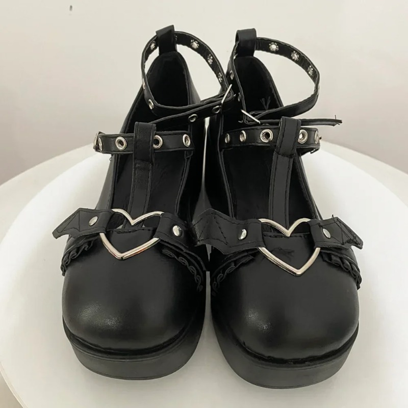 New Sweet Heart Buckle Wedges  - Women'S Fashion Walking Shoes 评论和价格