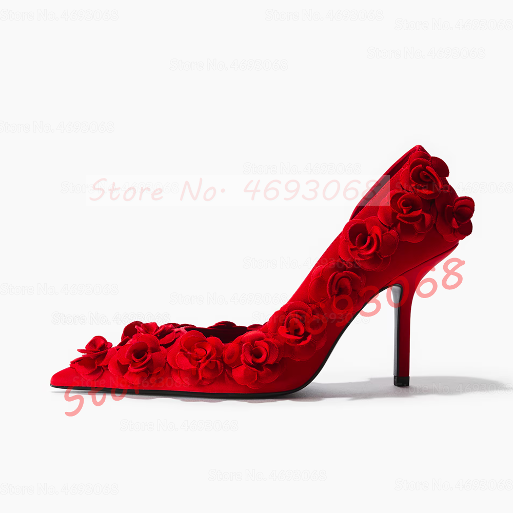 Vibrant Red Floral Appliques P - Floral Summer Dress 评论和价格