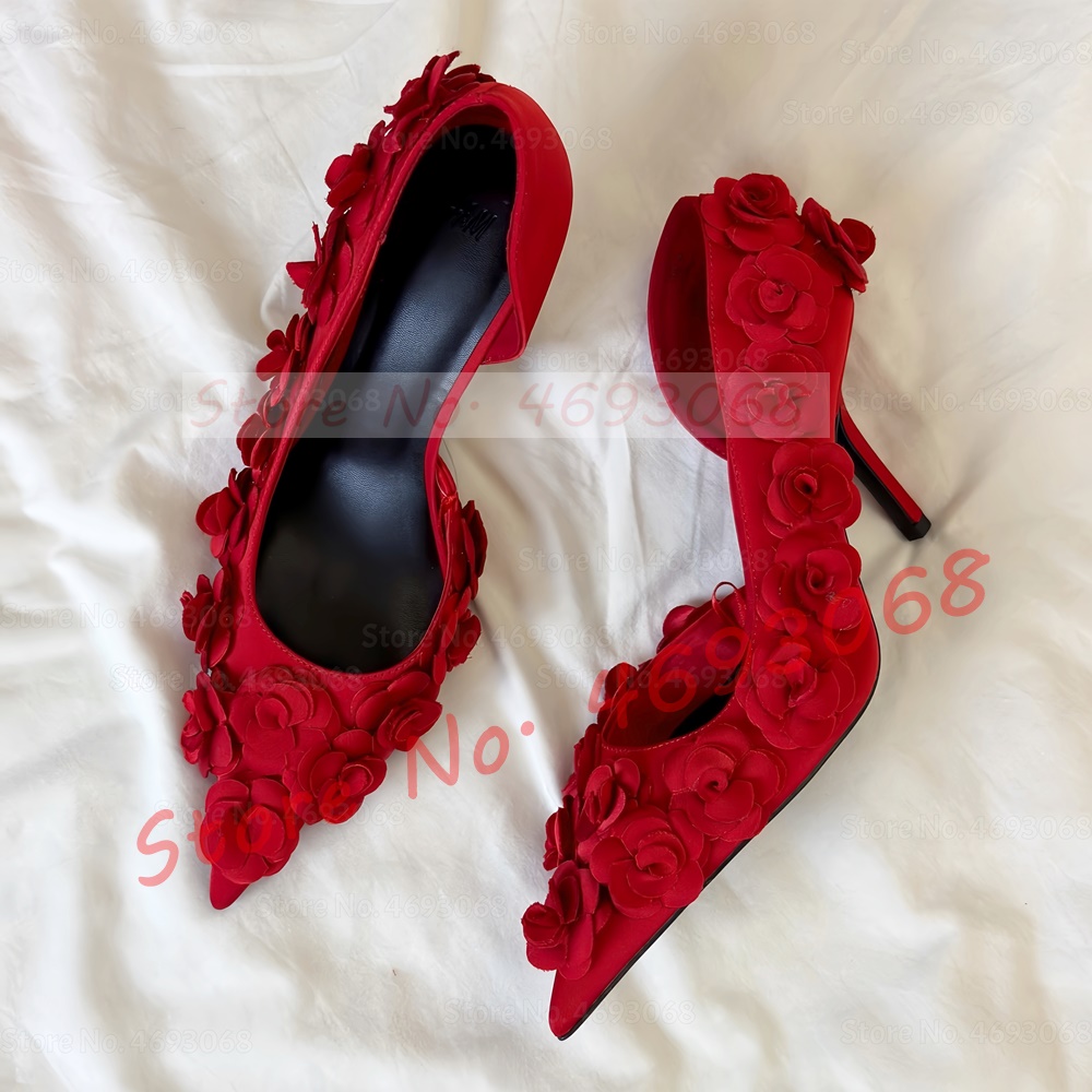 Vibrant Red Floral Appliques P - Floral Summer Dress 评论和价格