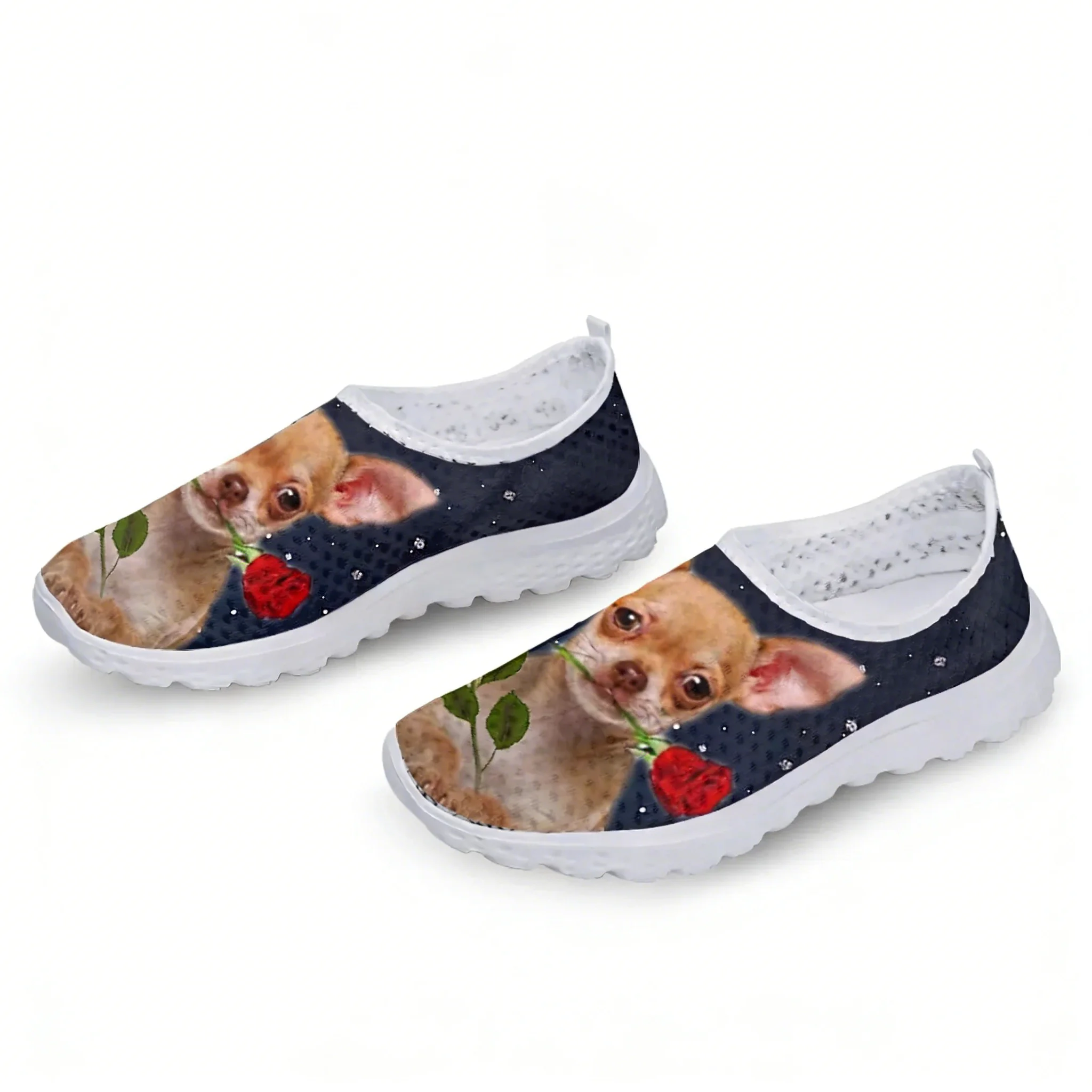 Chihuahua Rose Flower Design M - Women'S Fashion Tennis Shoes 评论和价格
