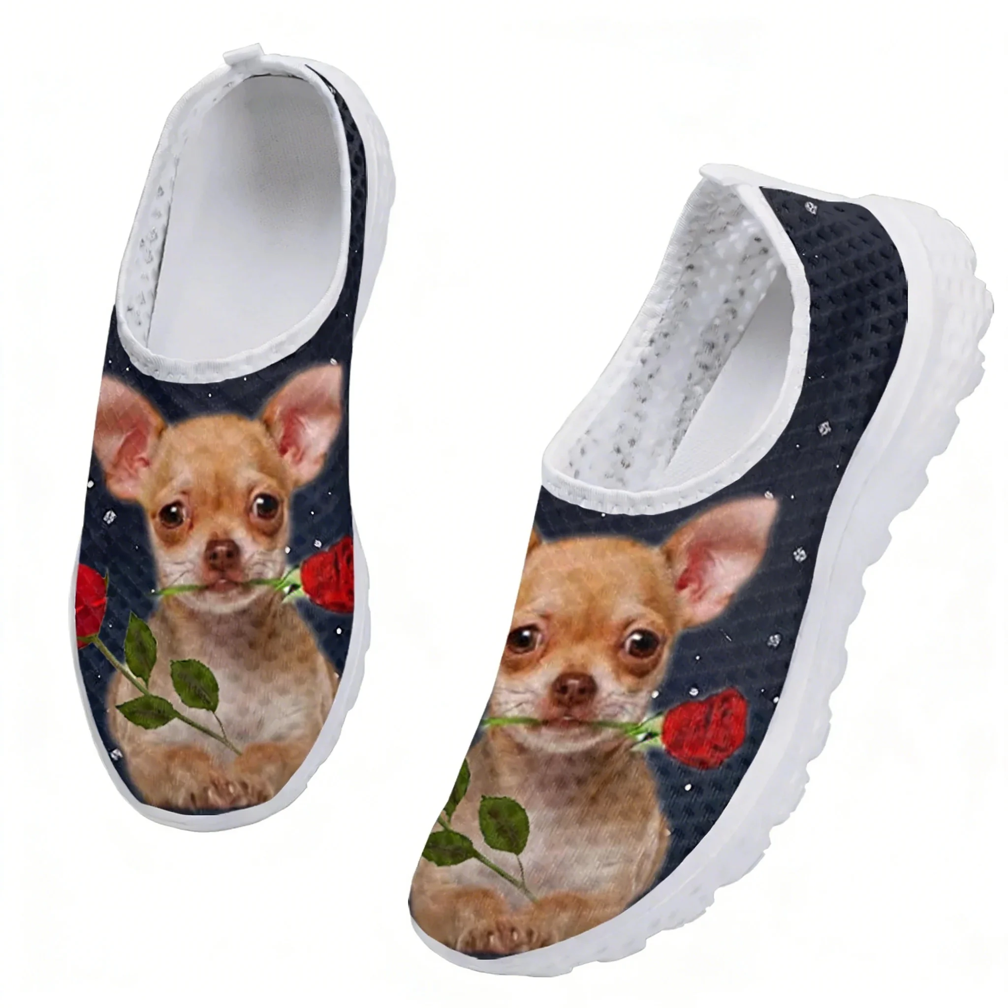 Chihuahua Rose Flower Design M - Women'S Fashion Tennis Shoes 评论和价格