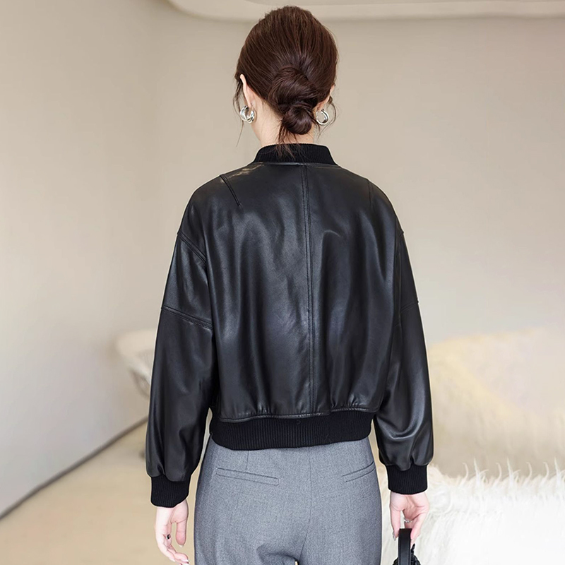 American Retro Faux Leather Ja - Women'S Fashion Bomber Jacket 评论和价格