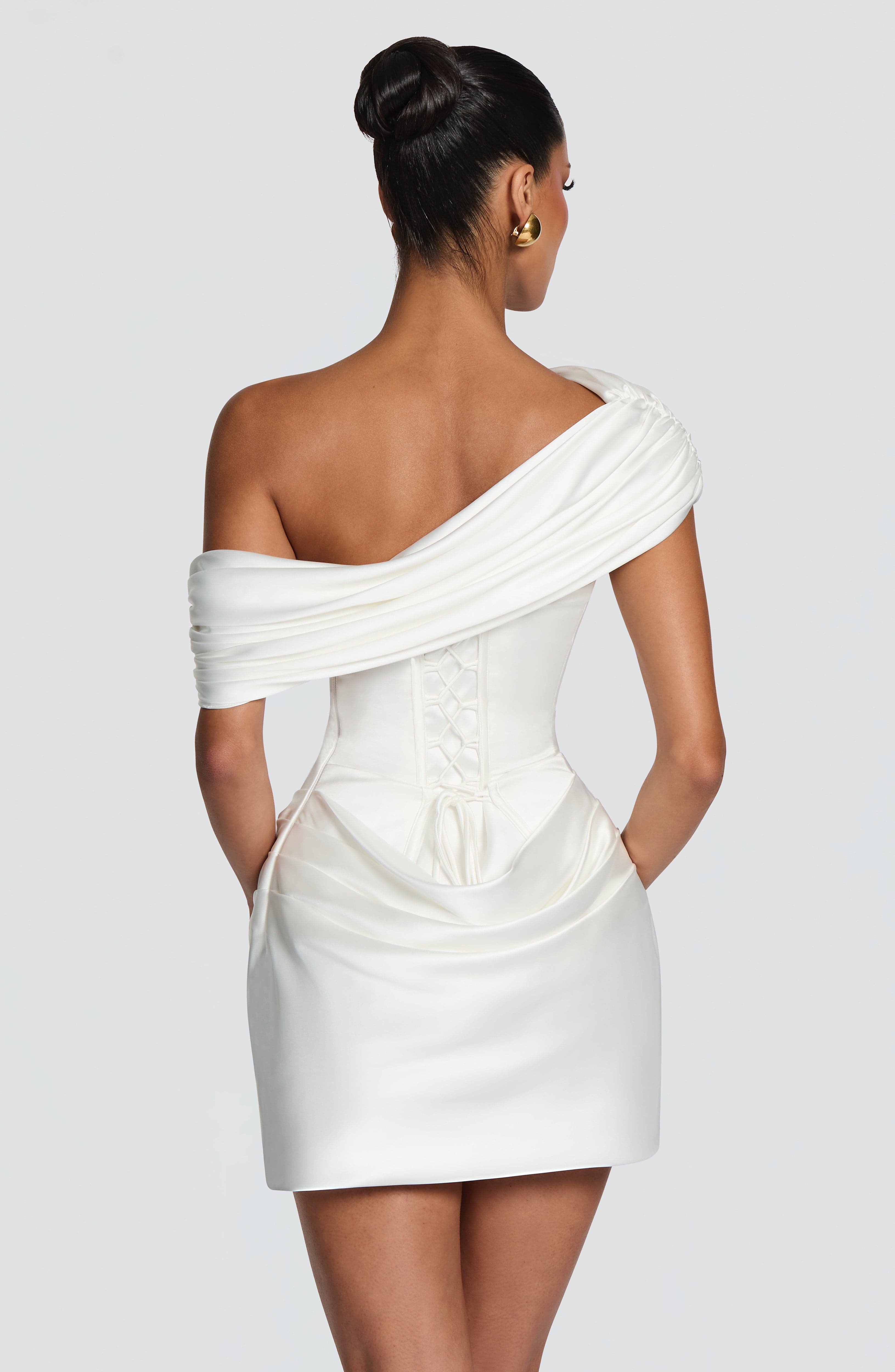 2 Styles White Satin Mini Dres - Bodycon Dress Women 评论和价格