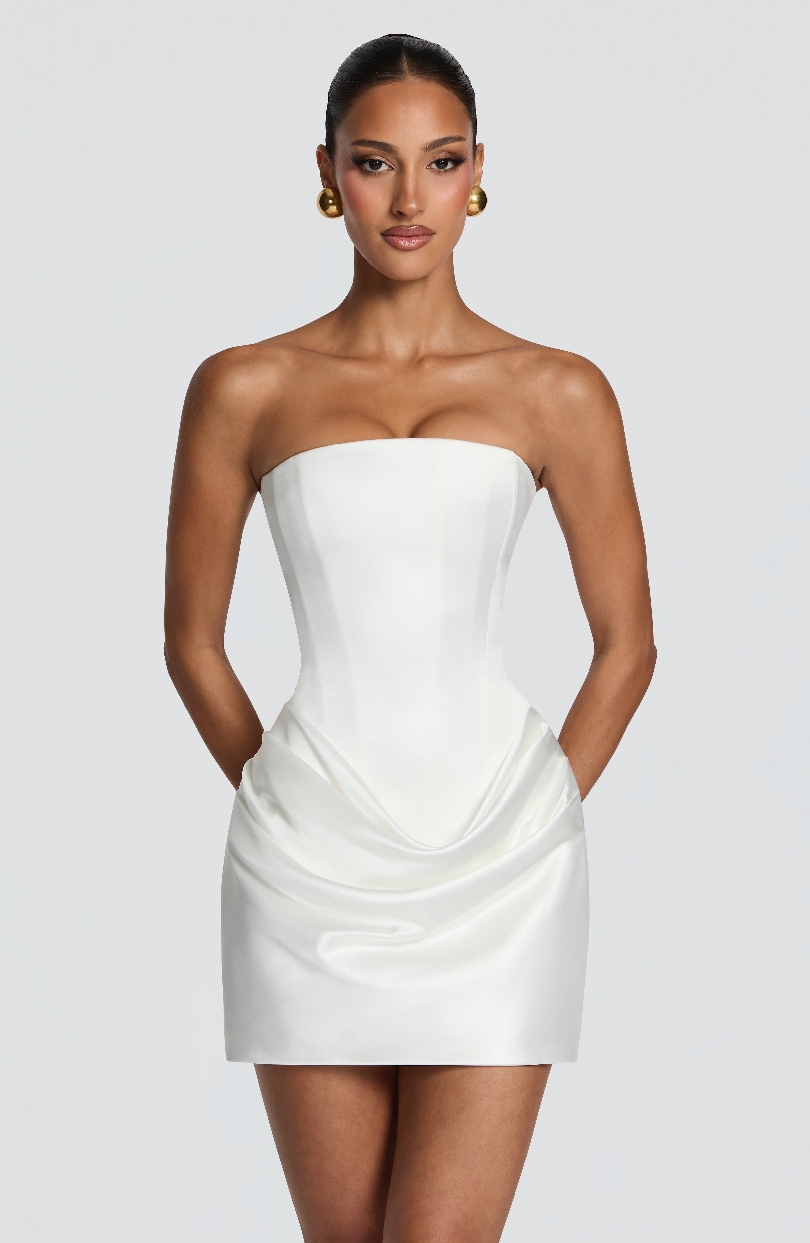 2 Styles White Satin Mini Dres - Bodycon Dress Women 评论和价格