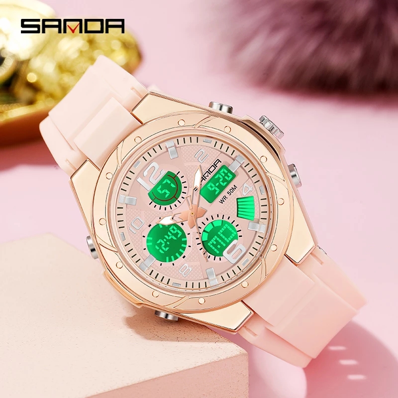 SANDA Pink Watch for Women Ana - Women Fashion Week 2026 评论和价格