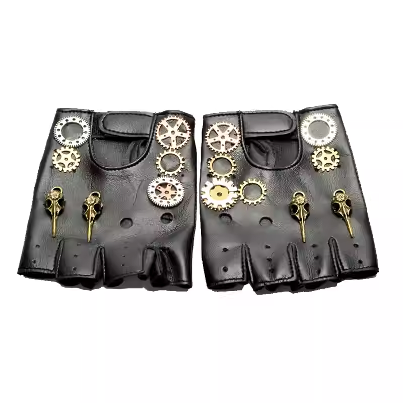 Steampunk PU Leather Fingerles - Women'S Fashion Gloves 评论和价格