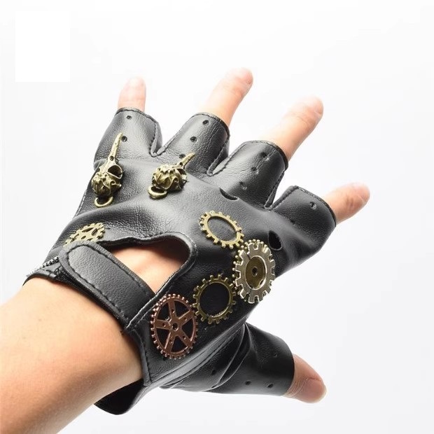 Steampunk PU Leather Fingerles - Women'S Fashion Gloves 评论和价格