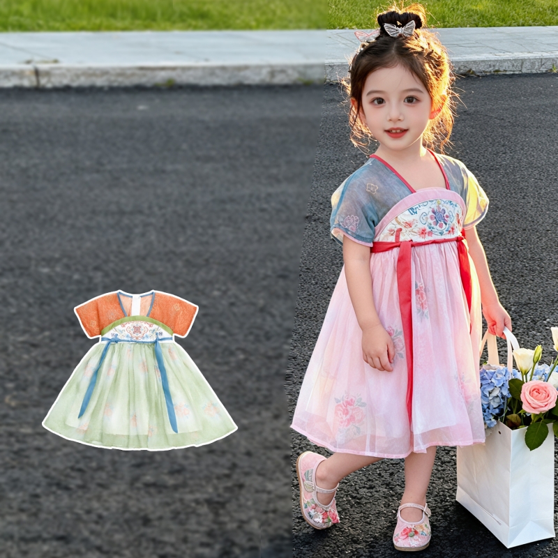 Toddler Girl New Chinese Style - Floral Summer Dress 评论和价格