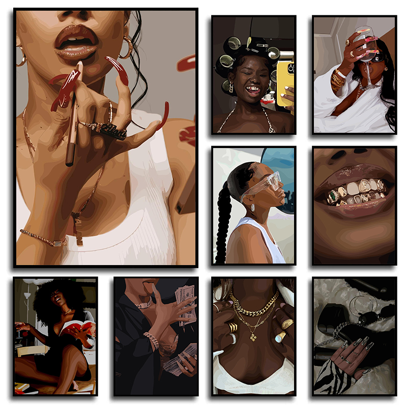 Modern African American Black  - Women Fashion Drawing 评论和价格