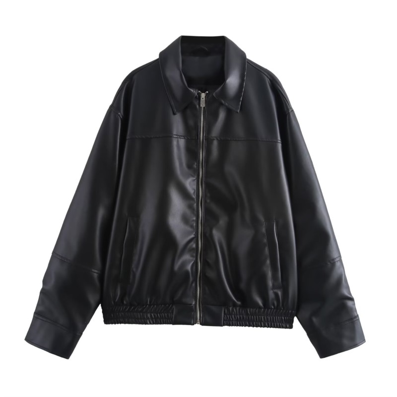 Vintage PU Leather Bomber Jack - Women'S Fashion Bomber Jacket 评论和价格