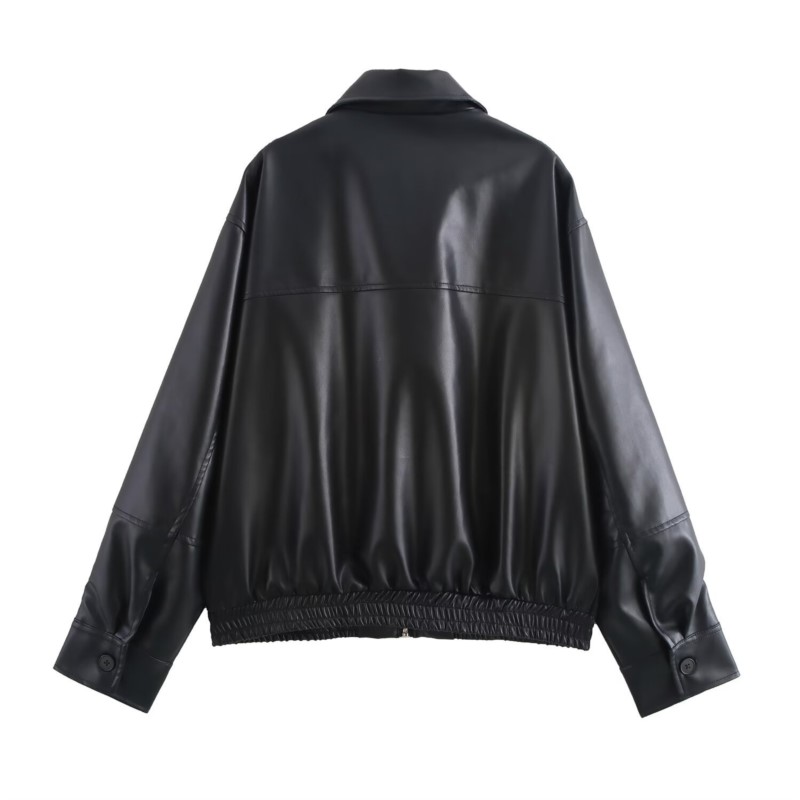 Vintage PU Leather Bomber Jack - Women'S Fashion Bomber Jacket 评论和价格