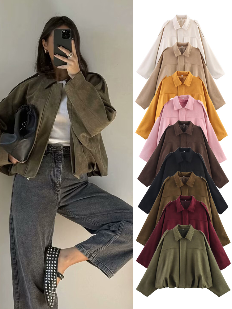 TFMLN Women Suede Bomber Jacke - Women'S Fashion Bomber Jacket 评论和价格