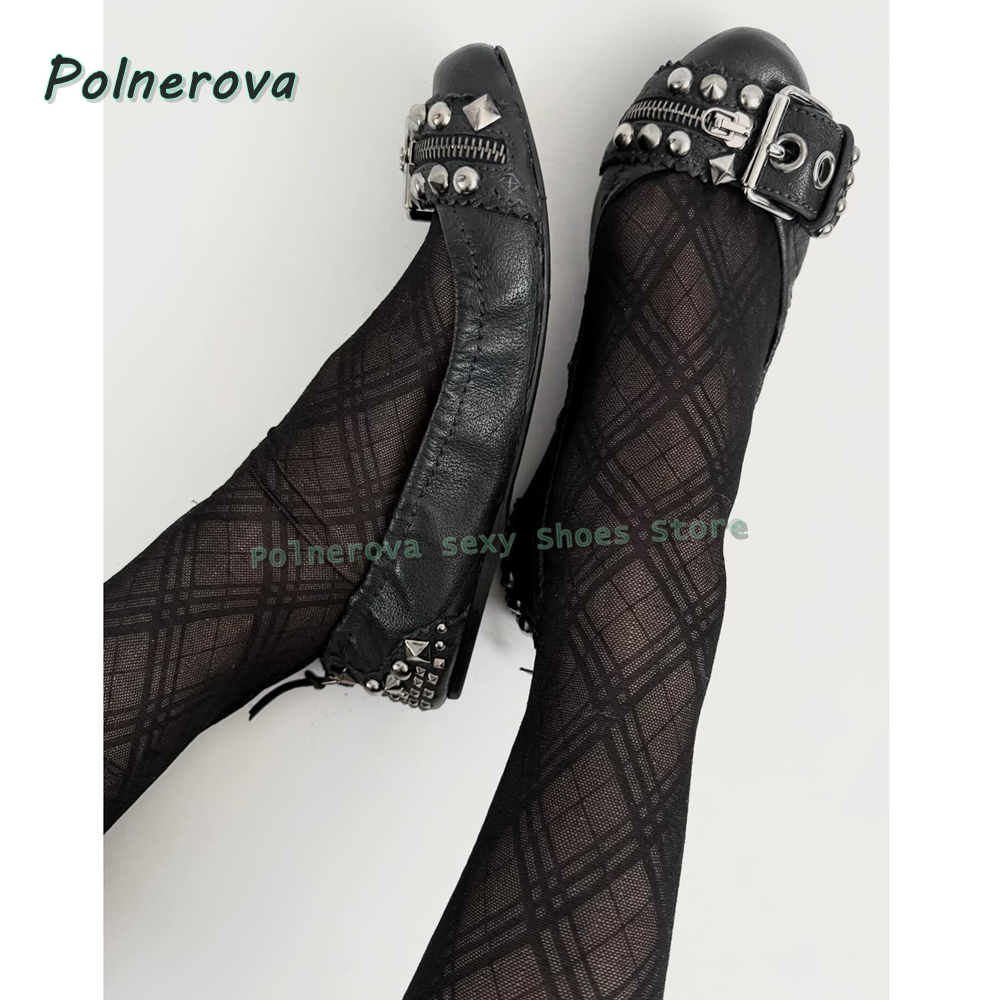 Rivet Belt Buckle Mary Jane Sh - Women'S Fashion Walking Shoes 评论和价格