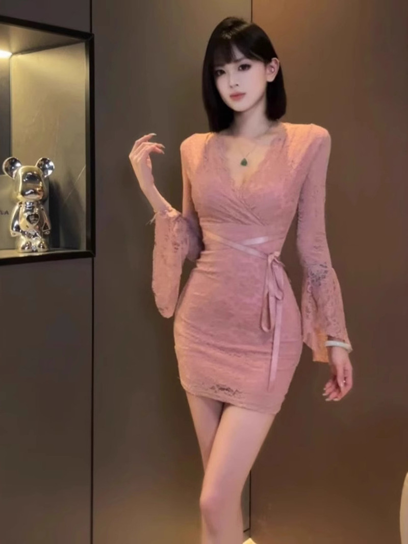 Sexy Lace Bell Sleeve Dress Wo - Women Fashion Dress Names 评论和价格