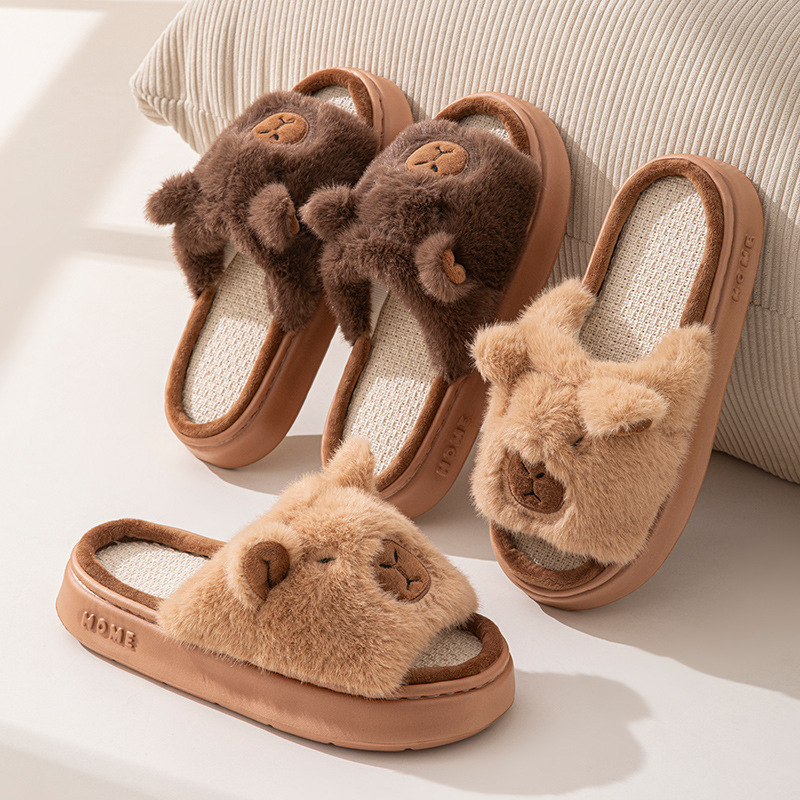 Hemp Cartoon Women's Slippers  - Women Fashion Drawing 评论和价格