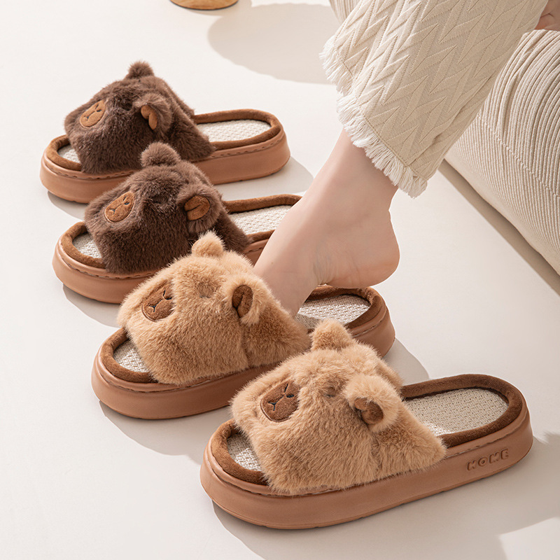 Hemp Cartoon Women's Slippers  - Women Fashion Drawing 评论和价格