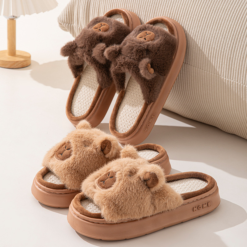 Hemp Cartoon Women's Slippers  - Women Fashion Drawing 评论和价格