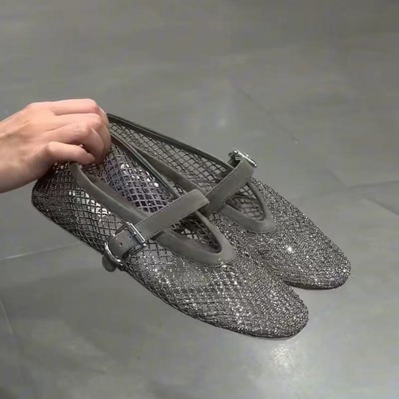 Hollow Rhinestone Baotou Sanda - Women'S Fashion Walking Shoes 评论和价格