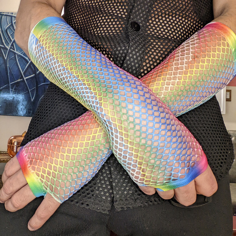 1 Pair Women Long Fishnet Net  - Women'S Fashion Gloves 评论和价格