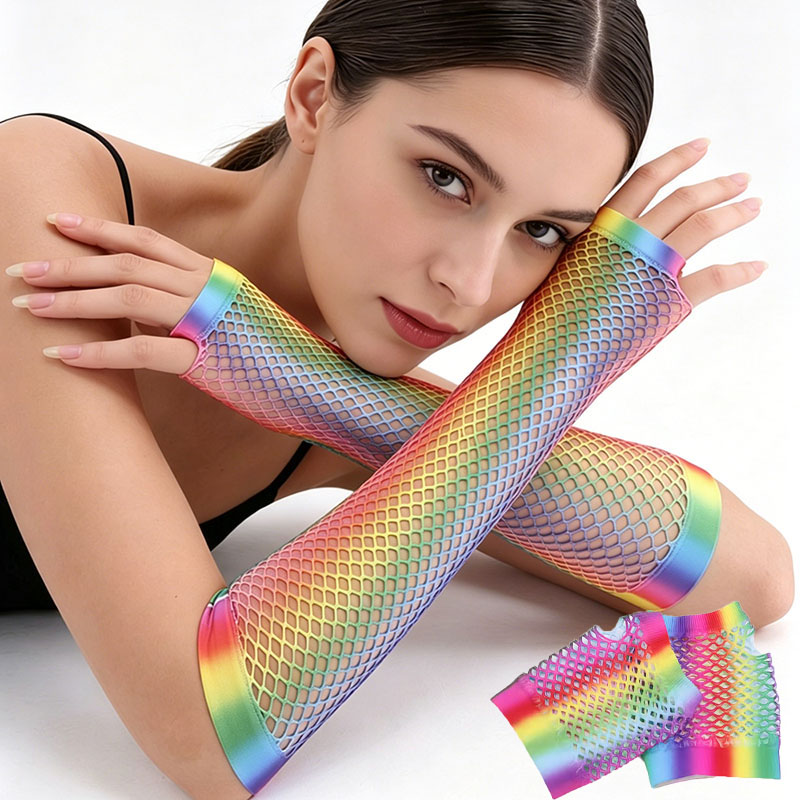 1 Pair Women Long Fishnet Net  - Women'S Fashion Gloves 评论和价格