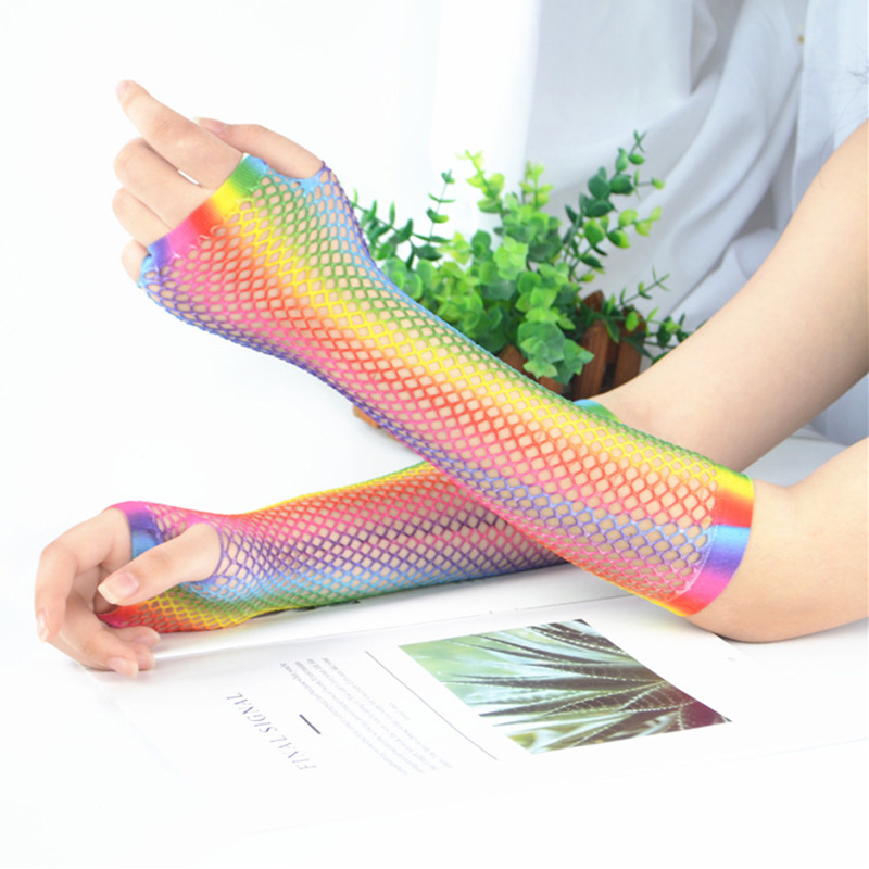 1 Pair Women Long Fishnet Net  - Women'S Fashion Gloves 评论和价格
