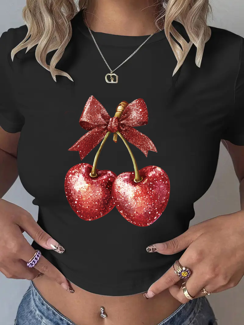 Retro 90s Chic Cropped Cherry  - Women'S Fashion From The 90S 评论和价格