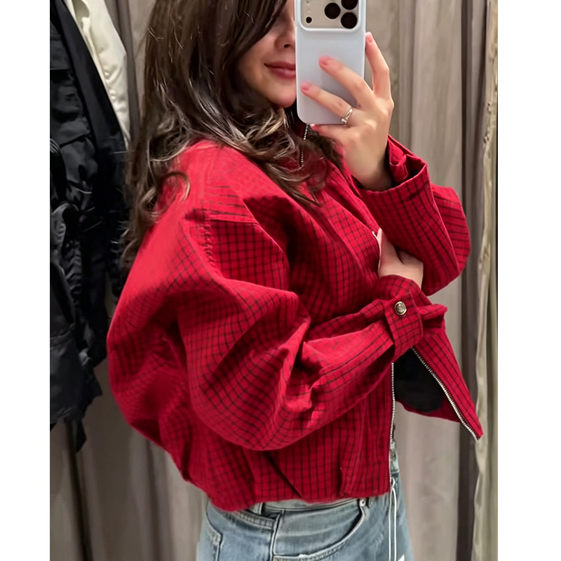 Autumn Fashion Plaid Bomber Ja - Women'S Fashion Bomber Jacket 评论和价格