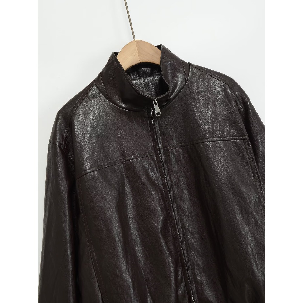 Elegant Fashion Cropped Faux L - Women'S Fashion Bomber Jacket 评论和价格