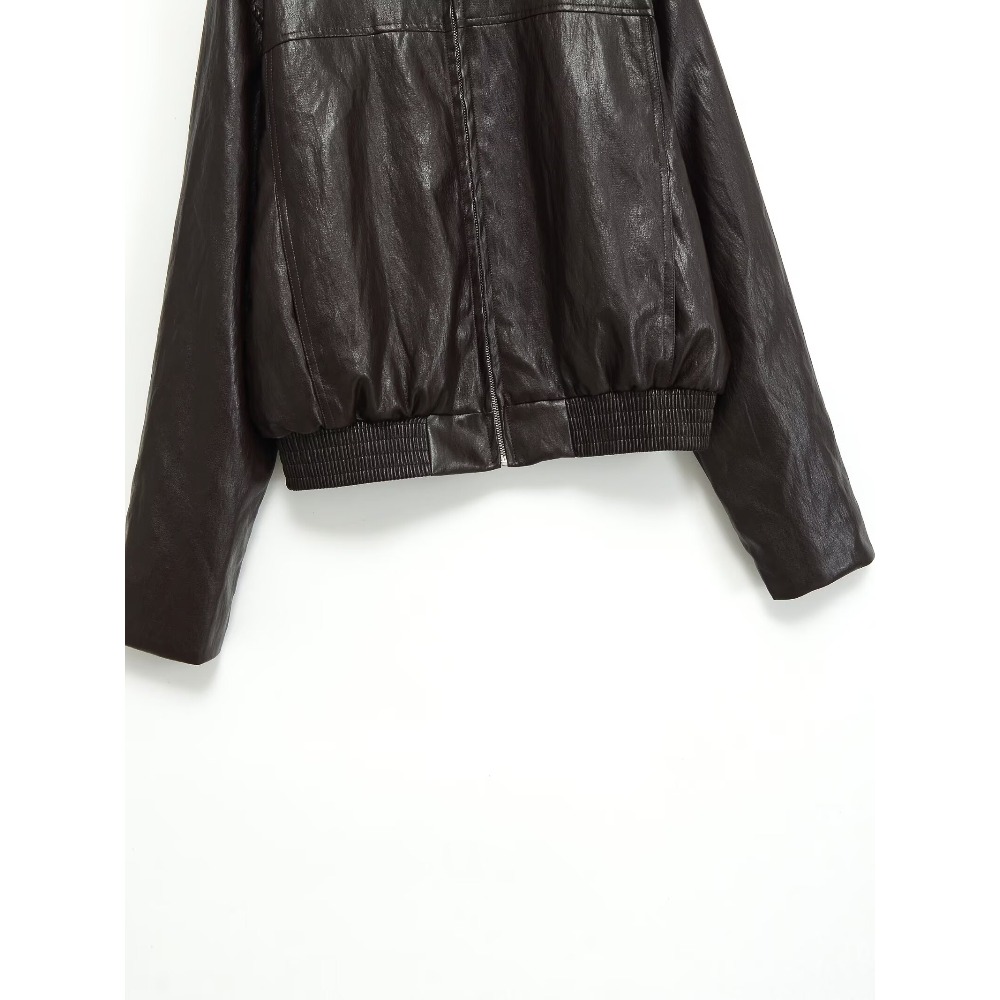 Elegant Fashion Cropped Faux L - Women'S Fashion Bomber Jacket 评论和价格