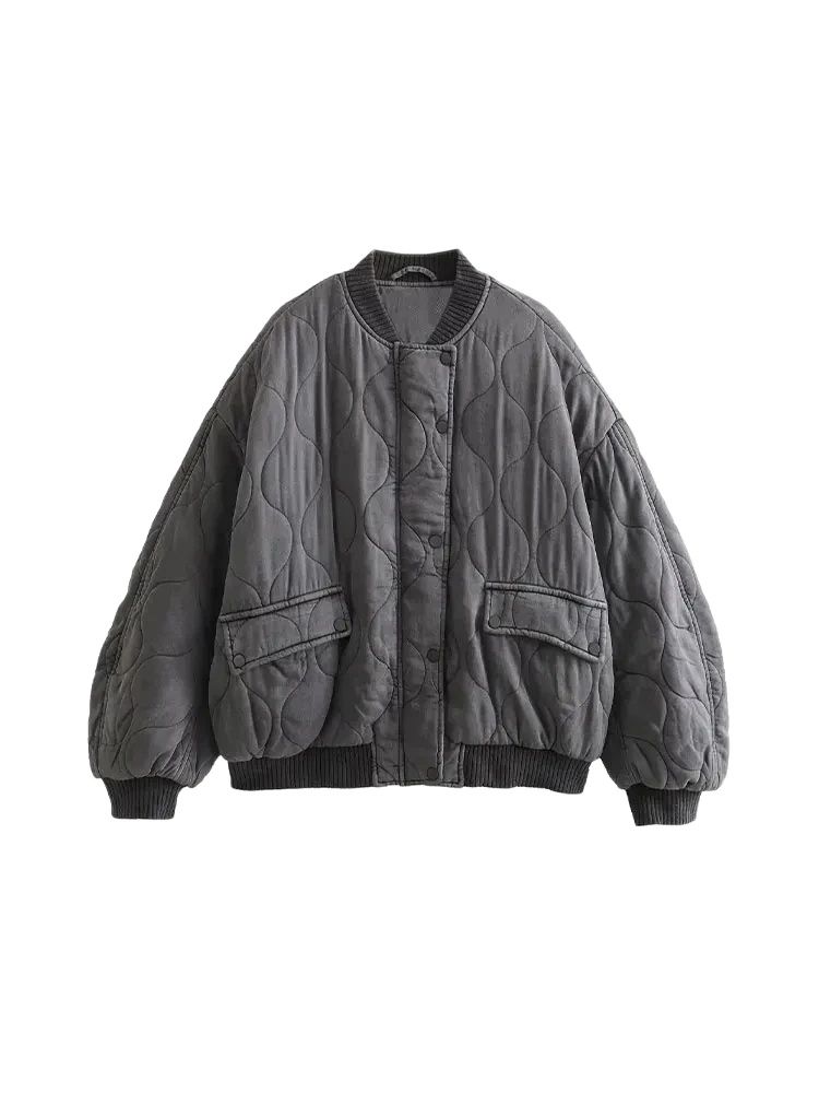 Women Fashion Oversized Thick  - Women'S Fashion Bomber Jacket 评论和价格