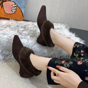 Platform Fleece-Lined Pointed  - Women'S Fashion Line 评论和价格