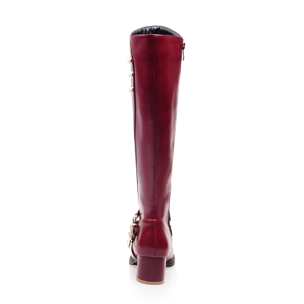 Brand New Fashion Red Black Wo - Women'S Fashion Knee High Boots 评论和价格