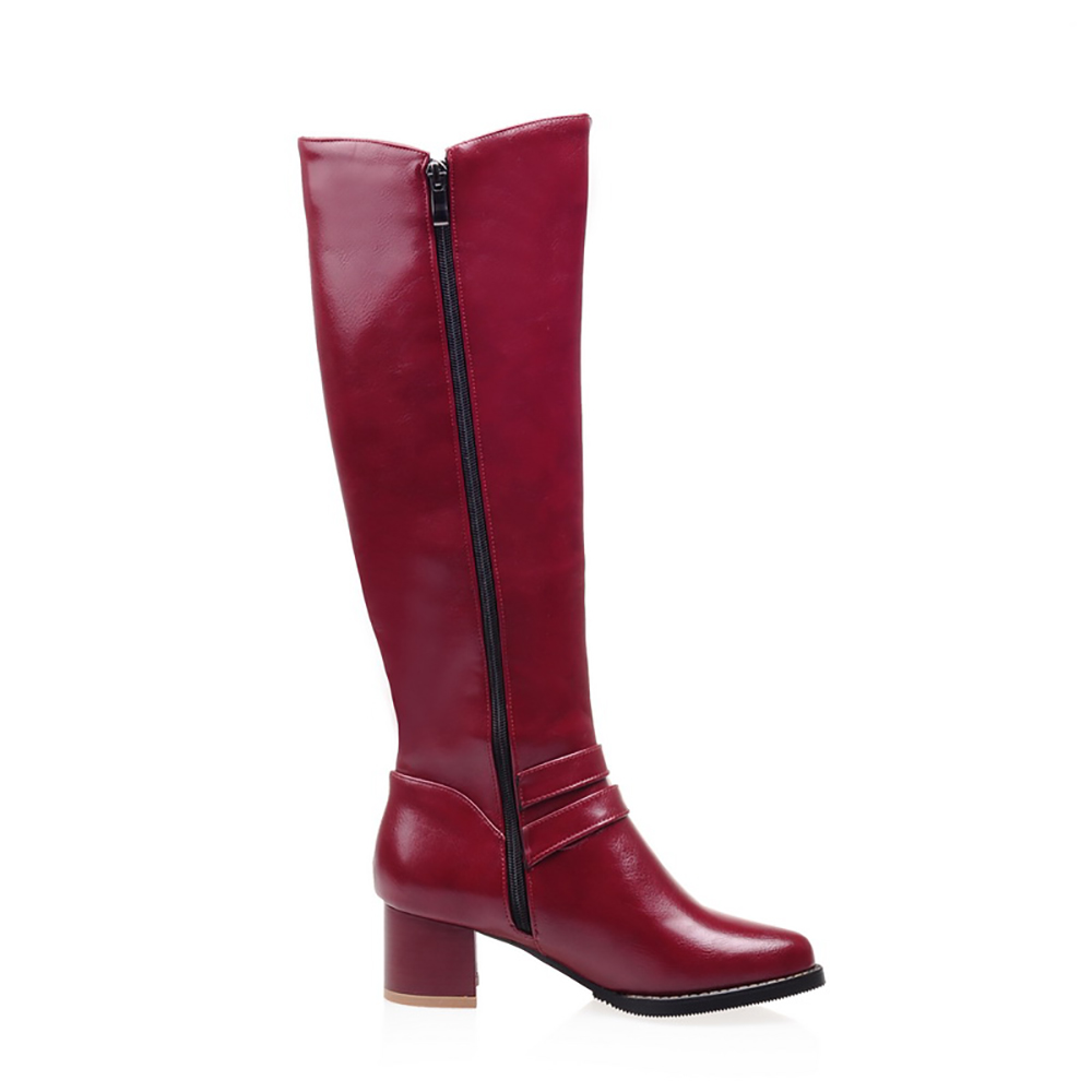 Brand New Fashion Red Black Wo - Women'S Fashion Knee High Boots 评论和价格