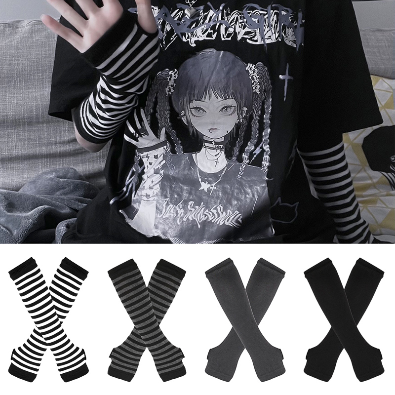 Women Long Sleeve Gothic Strip - Women'S Fashion Gloves 评论和价格
