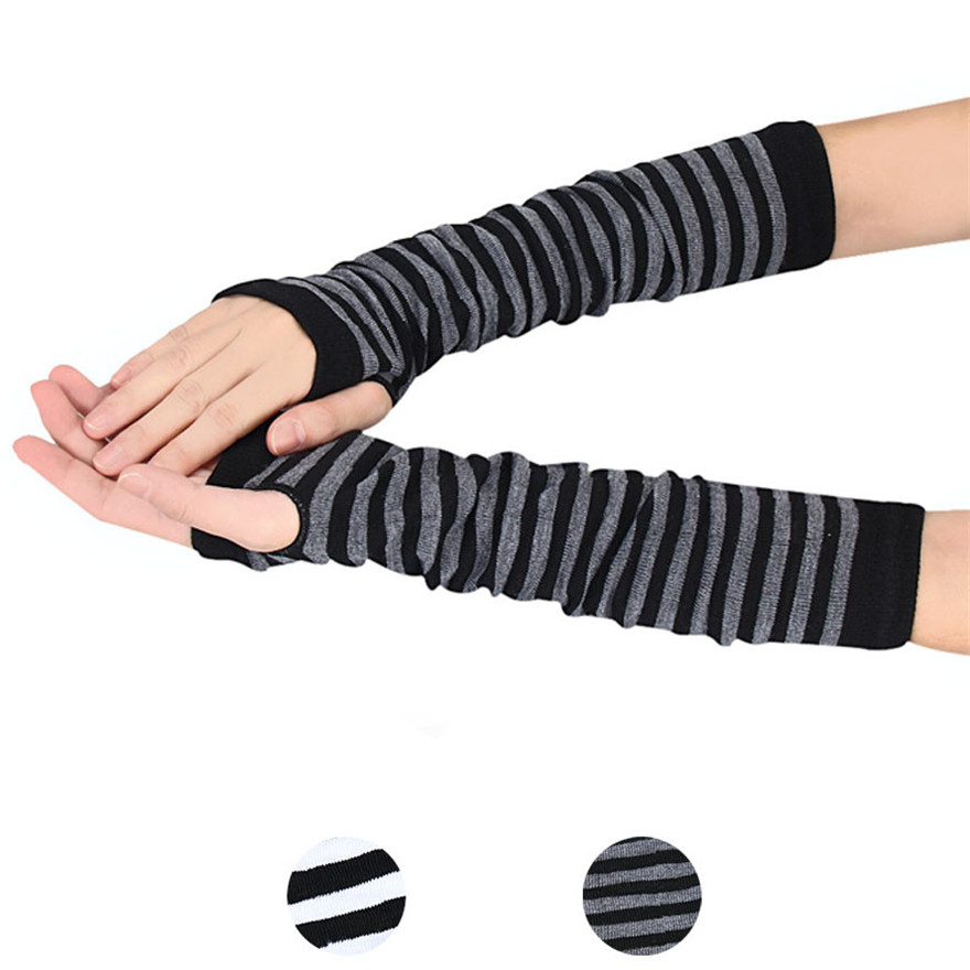 Women Long Sleeve Gothic Strip - Women'S Fashion Gloves 评论和价格